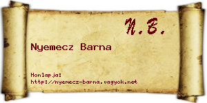 Nyemecz Barna névjegykártya